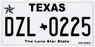 TX license plate DZL0225