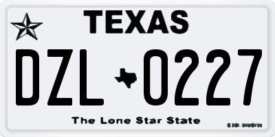 TX license plate DZL0227