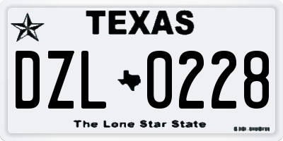 TX license plate DZL0228