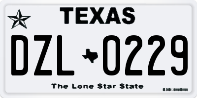 TX license plate DZL0229