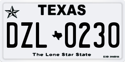 TX license plate DZL0230