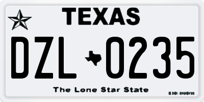 TX license plate DZL0235
