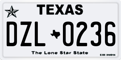 TX license plate DZL0236