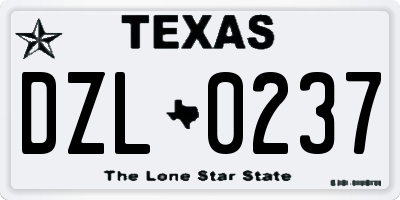 TX license plate DZL0237