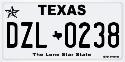 TX license plate DZL0238