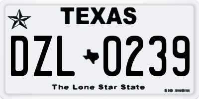 TX license plate DZL0239