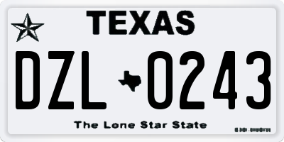 TX license plate DZL0243