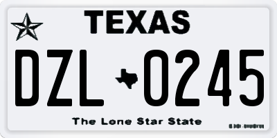 TX license plate DZL0245