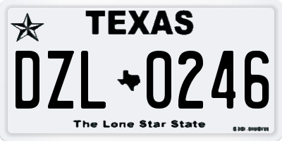 TX license plate DZL0246