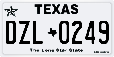 TX license plate DZL0249