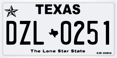 TX license plate DZL0251
