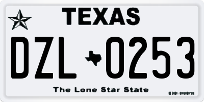 TX license plate DZL0253