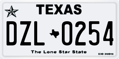 TX license plate DZL0254