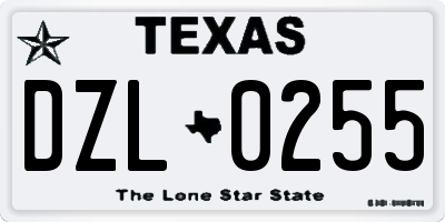 TX license plate DZL0255