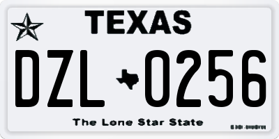 TX license plate DZL0256