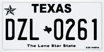 TX license plate DZL0261