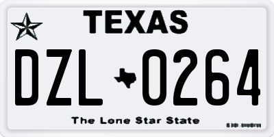 TX license plate DZL0264