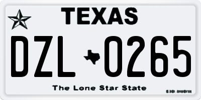 TX license plate DZL0265