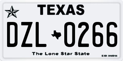 TX license plate DZL0266