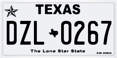 TX license plate DZL0267