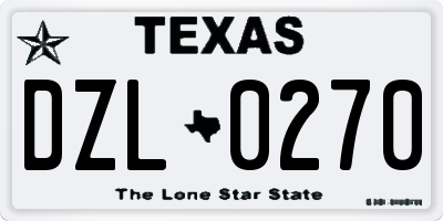 TX license plate DZL0270