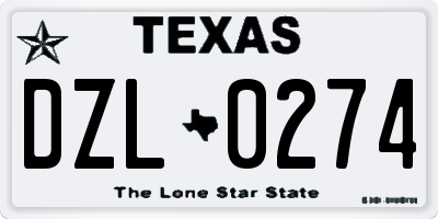 TX license plate DZL0274