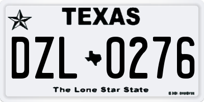 TX license plate DZL0276