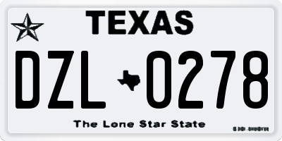 TX license plate DZL0278