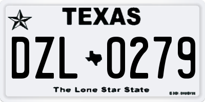 TX license plate DZL0279