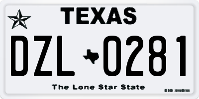 TX license plate DZL0281
