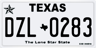 TX license plate DZL0283