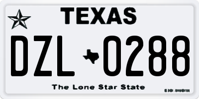 TX license plate DZL0288