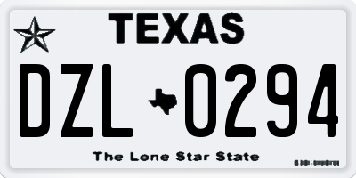 TX license plate DZL0294