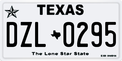 TX license plate DZL0295
