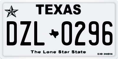 TX license plate DZL0296