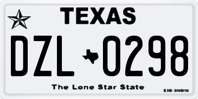 TX license plate DZL0298