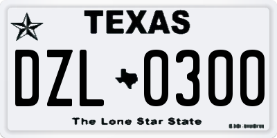 TX license plate DZL0300