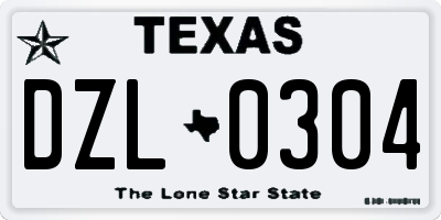 TX license plate DZL0304