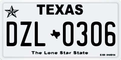 TX license plate DZL0306