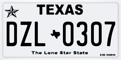 TX license plate DZL0307