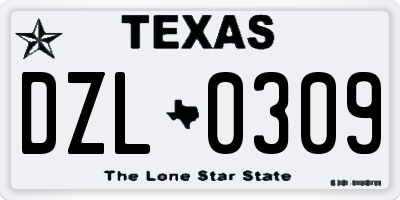 TX license plate DZL0309