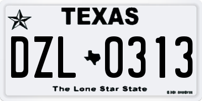 TX license plate DZL0313