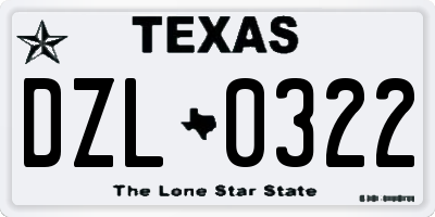 TX license plate DZL0322