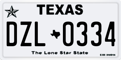 TX license plate DZL0334