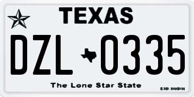 TX license plate DZL0335