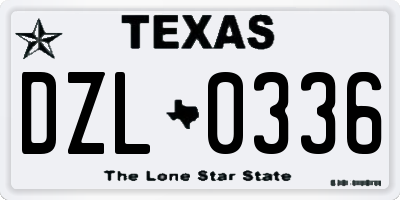 TX license plate DZL0336