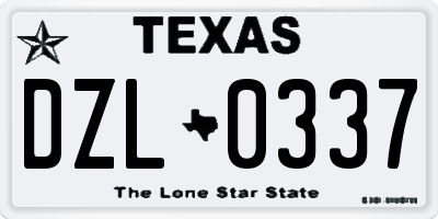 TX license plate DZL0337