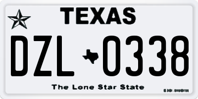 TX license plate DZL0338