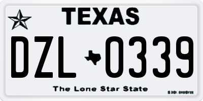 TX license plate DZL0339