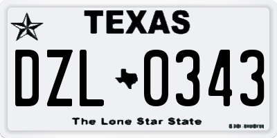 TX license plate DZL0343